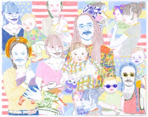 Family Portrait commission // colored pencil on vellum, 2016